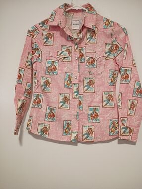 Panhandle Girls Size M Snap Up Long Sleeve Western Shirt